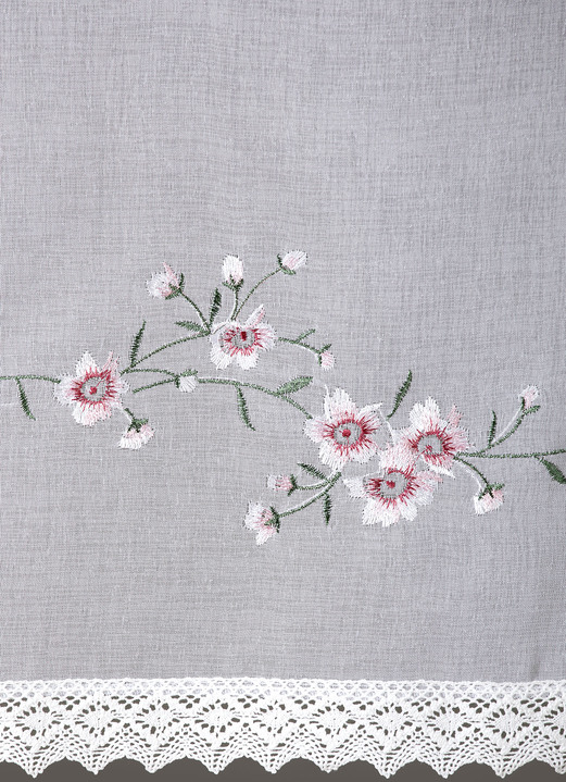 - Kurzstore Blumenblüten mit Schlaufen, in Größe 661 (H30xB 90 cm) bis 859 (H60xB145 cm), in Farbe WEISS Ansicht 3