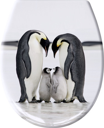 WC-Sitz mit Pinguin-Motiv