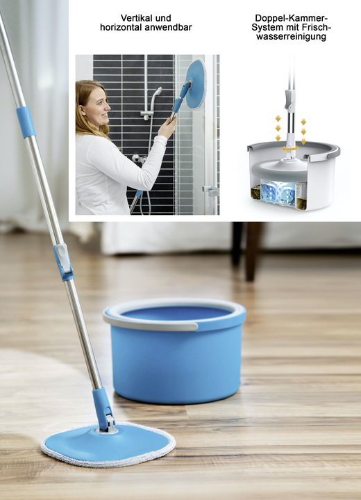 - Livington Bodenwischsystem, in Farbe SILBER-BLAU Ansicht 1