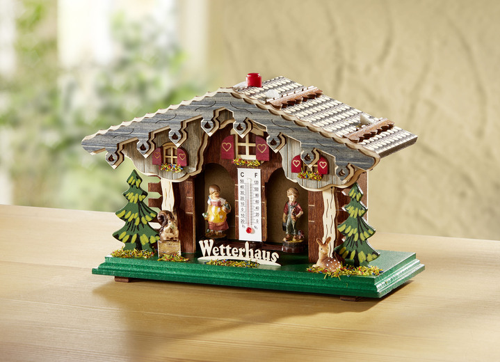 Geschenkideen - Wetterhaus mit Thermometer, in Farbe BUNT