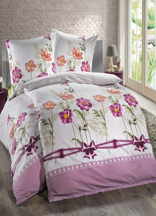 - Renforcé-Bettwäsche-Garnitur mit Reißverschluss, in Größe 111 (40x80 cm + 135x200 cm) bis 115 (80x80 cm + 155x220 cm), in Farbe ROSÉ