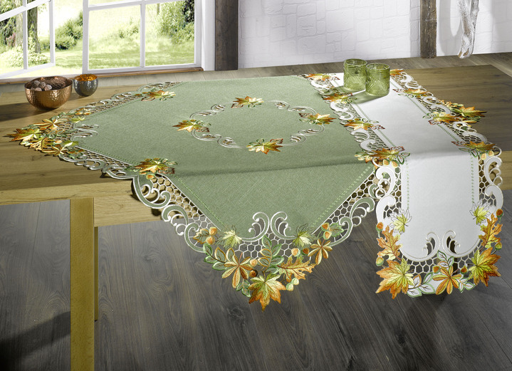 Heimtextilien - Tisch- und Raumdekoration, in Größe 101 (Deckchen, 35x 50 cm) bis 404 (Kissenbezug, 40x 40 cm), in Farbe GRÜN Ansicht 2