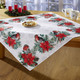 Tischdecken - Tisch- und Raumdekoration mit niedlichen Rotkehlchen, in Größe 101 (Deckchen, 35x 50 cm) bis 404 (Kissenbezug, 40x 40 cm), in Farbe BUNT – Farbe BUNT – Ansicht 1