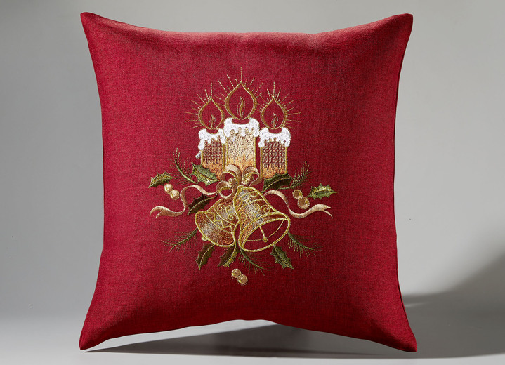 Heimtextilien - Aufwendig bestickte Tisch- und Raumdekoration, in Größe 130 (2x Platzset, 30x 45 cm ) bis 404 (Kissenbezug, 40x40 cm), in Farbe ROT Ansicht 1
