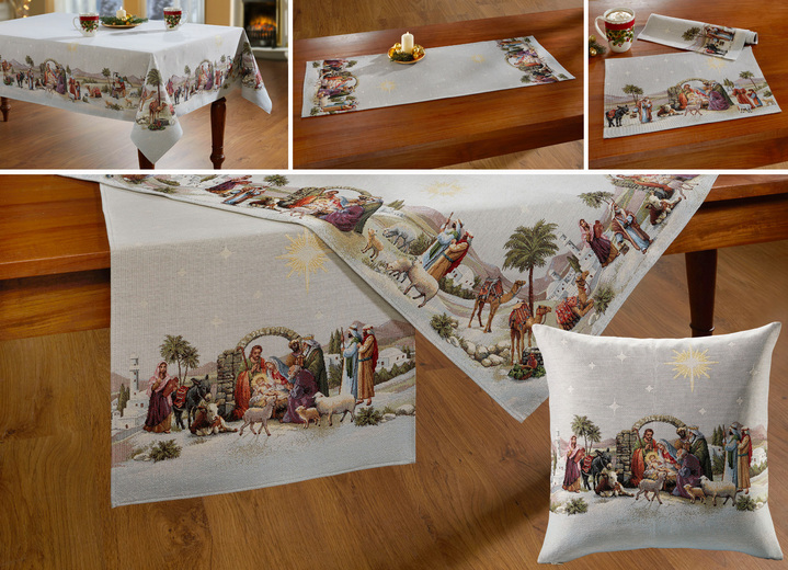 Heimtextilien - Tisch- und Raumdekoration aus Gobelin, in Größe 100 (2x Platzset, 33x 45 cm ) bis 404 (Kissenbezug, 45x 45 cm ), in Farbe BUNT Ansicht 1