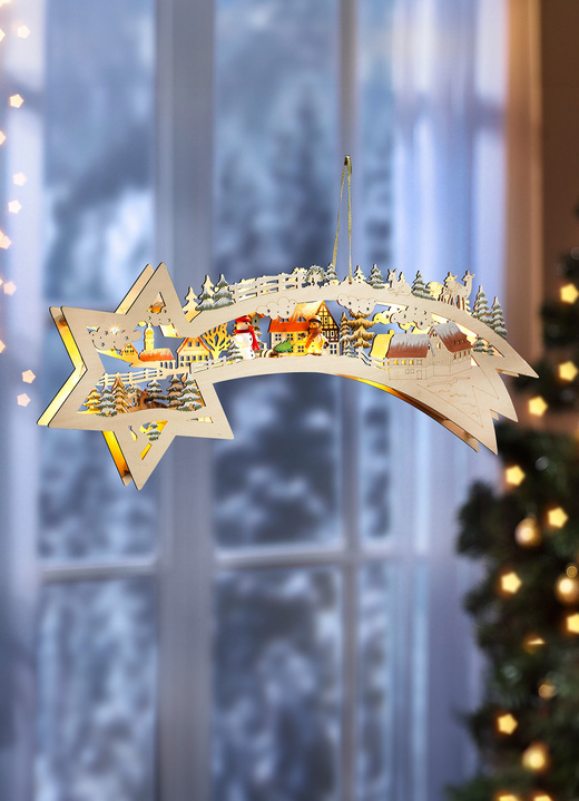 Weihnachtliche Dekorationen - Beleuchtete Sternschnuppe, in Farbe NATUR