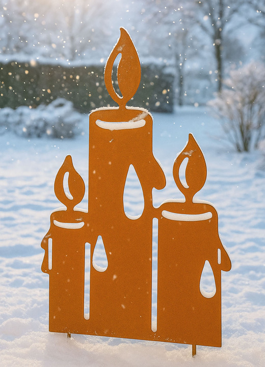 Garten - Gartenstecker in Rostoptik, in Farbe ROST