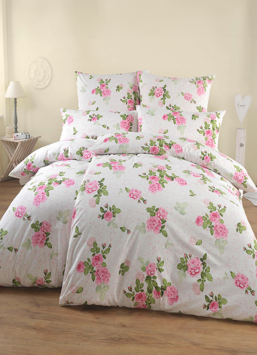 - Bettwäsche-Garnitur aus 100% Baumwolle, in Größe 111 (40x80 cm + 135x200 cm) bis 115 (80x80 cm + 155x220 cm), in Farbe MULTICOLOR Ansicht 2