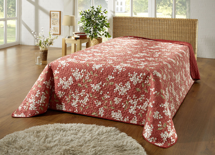 Tagesdecken - Tagesdecke mit einseitiger Wolkensteppung, in Größe 873 (für Einzelbett, 140x210 cm) bis 924 (Kissenbezug, 40x 80 cm), in Farbe TERRA Ansicht 3