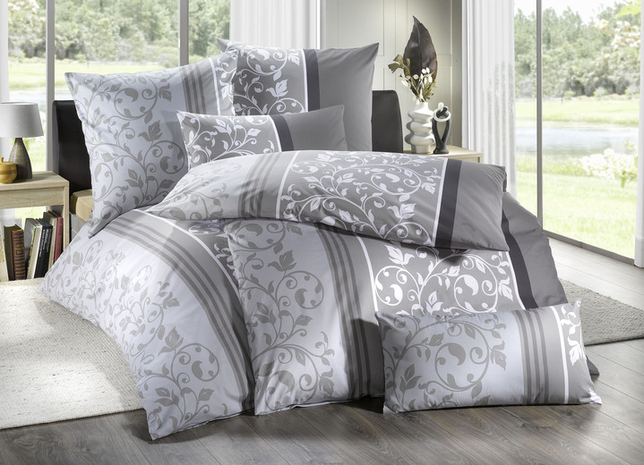 Bettwäschegarnituren - Soft-Renforcé Bettwäsche-Garnitur von Florella, in Größe 111 (40x80 cm + 135x200 cm) bis 115 (80x80 cm + 155x220 cm), in Farbe BEIGE Ansicht 2