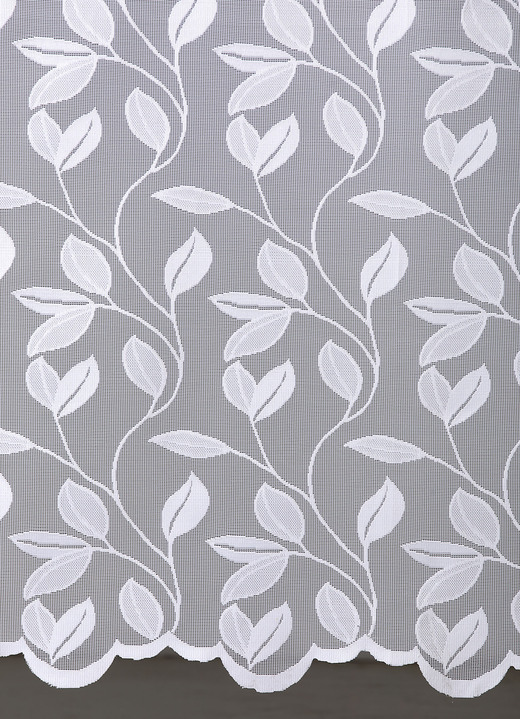 Klassisch - Fensterdekoration, in Größe 136 (Blumenfenster-Store, H120xB250 cm) bis 294 (Langstore, H245xB500 cm), in Farbe WEISS Ansicht 2