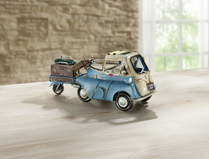 Sammlermodelle - BMW Isetta mit Anhänger, in Farbe BLAU Ansicht 1