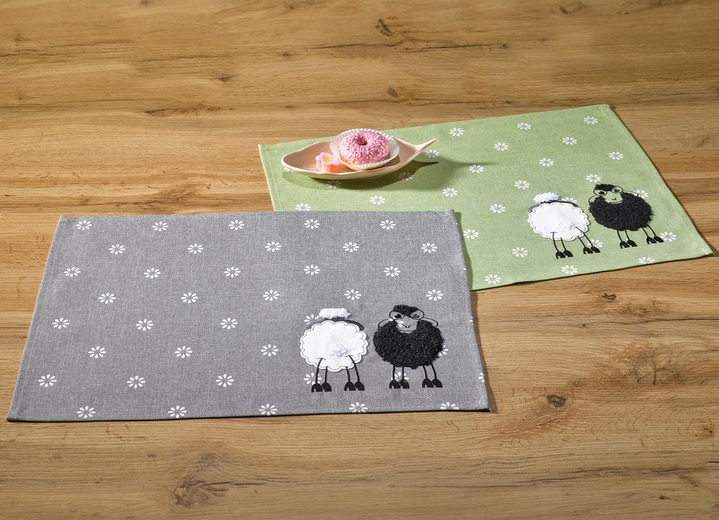 Heimtextilien - Tisch- und Raumdekoration mit Plüsch-Applikationen, in Größe 130 (2 Deckchen, 35x 50 cm) bis 404 (Kissenbezug, 40x 40 cm), in Farbe GRAU Ansicht 7