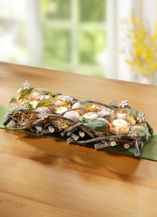 Ostern - Tischgesteck aus Haselnusszweigen, in Farbe NATUR-GRÜN Ansicht 2