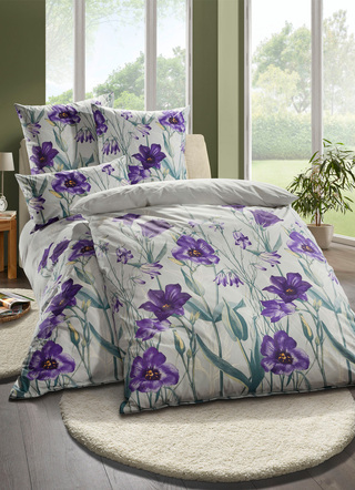 Bettwäschegarnituren - Beidseitig bedruckte Bettwäsche-Garnitur von Florella, in Größe 111 (40x80 cm + 135x200 cm) bis 115 (80x80 cm + 155x220 cm), in Farbe GRÜN