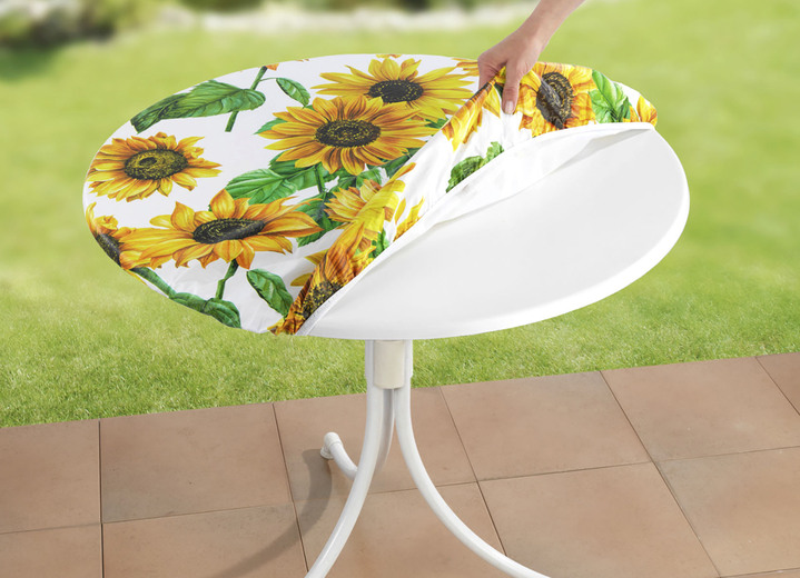 Gartentischdecken - Spann-Tischdecke mit Sonnenblumen-Dessin, in Größe 150 (ø 70– 86 cm) bis 190 (ø 85–105 cm), in Farbe MULTICOLOR Ansicht 1