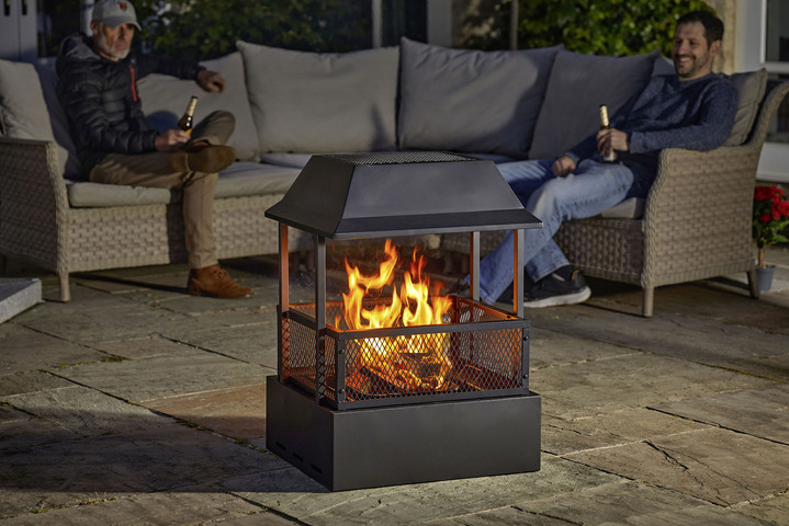 Garten - Feuerstelle Heat Haze aus pulverbeschichtetem Stahl, in Farbe SCHWARZ