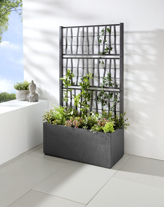 Blumentöpfe & Pflanzgefäße - Pflanzkasten aus recyceltem Polypropylen, in Farbe GRÜN, in Ausführung Ohne Spalier, breit Ansicht 12