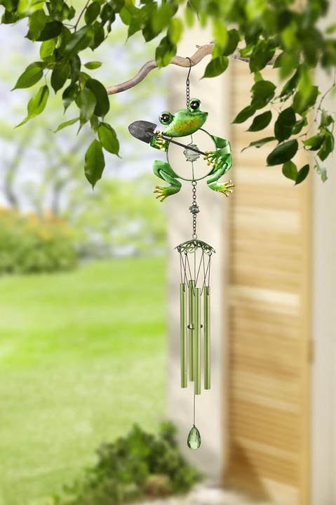 - Windspiel Frosch aus Metall, in Farbe GRÜN