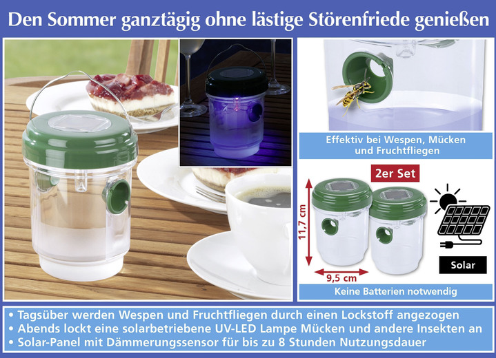 Gartengeräte und Zubehör - Solar-Insektenfallen, 2er, in Farbe BUNT Ansicht 1