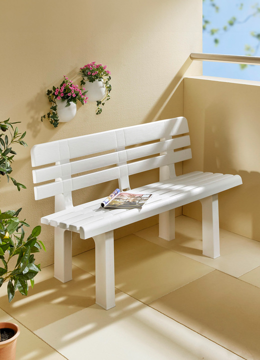 Gartenmöbel - Kompaktes Bänkchen Genziana für 2 Personen, in Farbe WEISS Ansicht 2