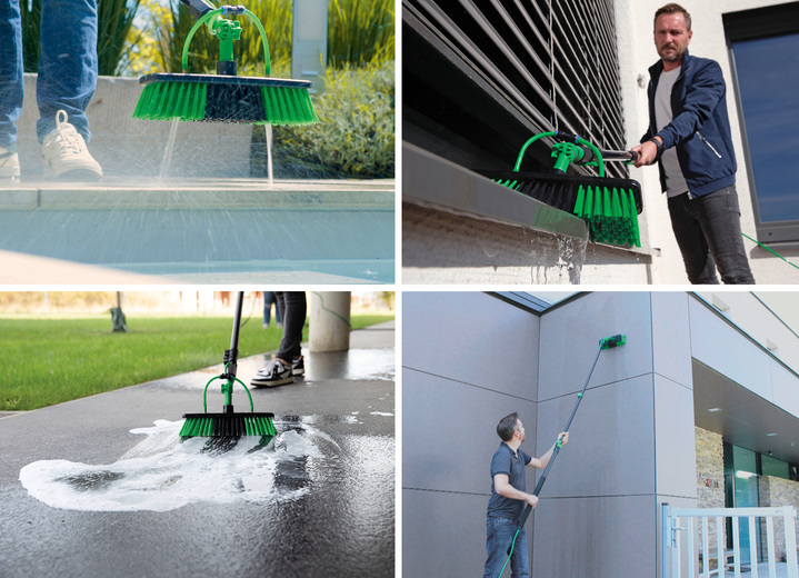 Reinigungshelfer & Reinigungsmittel - Hammersmith Aquaclean Deluxe 2-in-1 Teleskop Wasserbesen, in Farbe SCHWARZ-GRÜN Ansicht 2