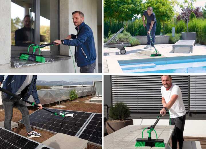 Reinigungshelfer & Reinigungsmittel - Hammersmith Aquaclean Deluxe 2-in-1 Teleskop Wasserbesen, in Farbe SCHWARZ-GRÜN Ansicht 3