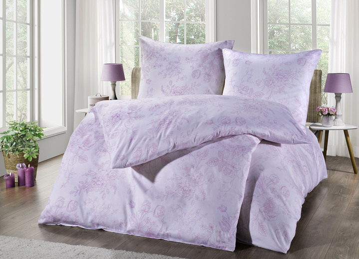 - Bettwäsche-Garnitur, in Farbe WEISS-ROSA Ansicht 2