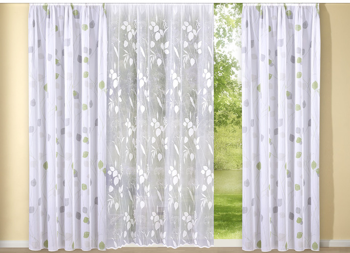 Modern - Store mit Universalschienenband, in Größe 140 (125x300 cm) bis 298 (245x600 cm), in Farbe WEISS Ansicht 2