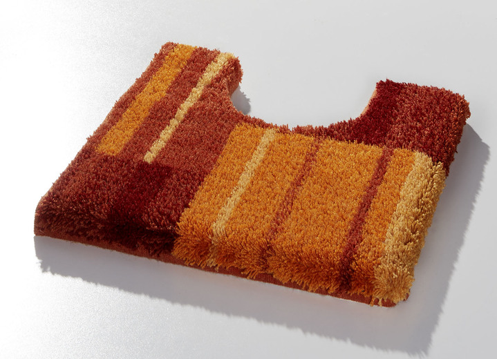 Badgarnituren - Badvorleger mit rutschhemmender Rückseite von Grund, in Größe 100 (Vorleger halbrund, 50/ 80 cm) bis 112 (WC-Deckelbezug, 47/ 50 cm), in Farbe TERRA Ansicht 2