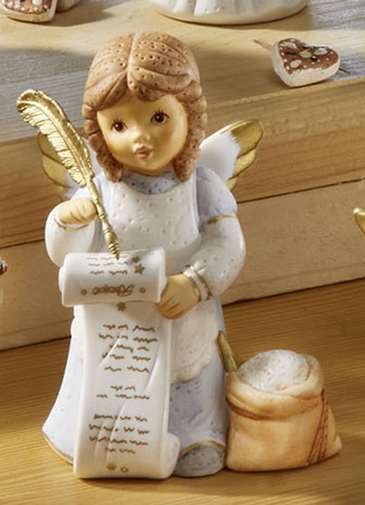 Goebel-Figuren - Szene Lebkuchenbäckerei aus der Nina & Marco-Serie, in Farbe BLAU, in Ausführung Engel mit Rezept Ansicht 1