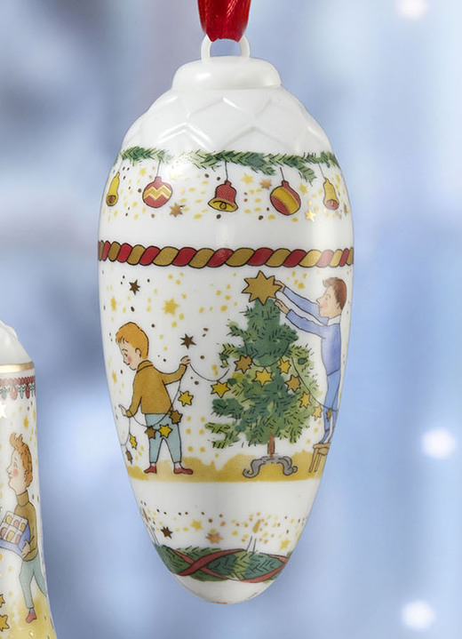 Hutschenreuther - Jahresschmuck 2024 von Hutschenreuther, in Farbe WEISS-BUNT, in Ausführung Jahreszapfen 2024 Ansicht 1