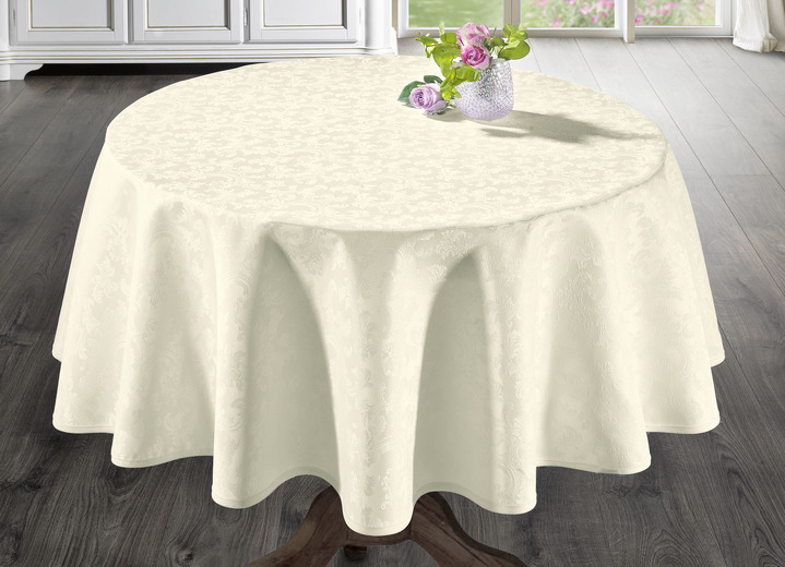 Tischdecken - Bügelfreie Tischdecke mit Fleckschutz-Ausrüstung, in Größe 130 (Läufer, 40x140 cm) bis 220 (Tischdecke oval, 155x220 cm), in Farbe CHAMPAGNER Ansicht 2