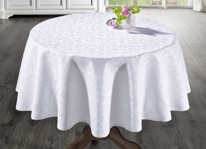 Tischdecken - Bügelfreie Tischdecke mit Fleckschutz-Ausrüstung, in Größe 130 (Läufer, 40x140 cm) bis 220 (Tischdecke oval, 155x220 cm), in Farbe CHAMPAGNER Ansicht 6