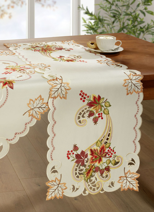 Heimtextilien - Farbenfroh bestickte Tisch- und Raumdekoration, in Größe 101 (Deckchen, 35x 50 cm) bis 404 (Kissenbezug, 40x 40 cm), in Farbe ECRU-BUNT Ansicht 7