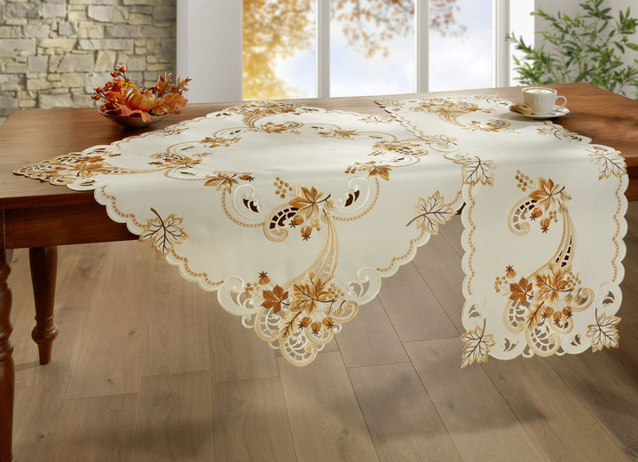 Heimtextilien - Farbenfroh bestickte Tisch- und Raumdekoration, in Größe 101 (Deckchen, 35x 50 cm) bis 404 (Kissenbezug, 40x 40 cm), in Farbe ECRU-BUNT Ansicht 6