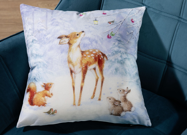 Dekokissen & Hüllen - Kissenbezug in Samtoptik, in Farbe BUNT Ansicht 2