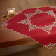 Heimtextilien - Tischdecke mit aufwendigen Stickereien, in Größe 101 (Deckchen, 35x 50 cm) bis 404 (Kissenbezug, 40x 40 cm), in Farbe SEKT – Farbe ROT – Ansicht 3