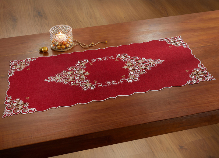 Heimtextilien - Tischdecke mit aufwendigen Stickereien, in Größe 101 (Deckchen, 35x 50 cm) bis 404 (Kissenbezug, 40x 40 cm), in Farbe SEKT Ansicht 6