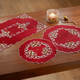 Heimtextilien - Tischdecke mit aufwendigen Stickereien, in Größe 101 (Deckchen, 35x 50 cm) bis 404 (Kissenbezug, 40x 40 cm), in Farbe SEKT – Farbe ROT – Ansicht 1