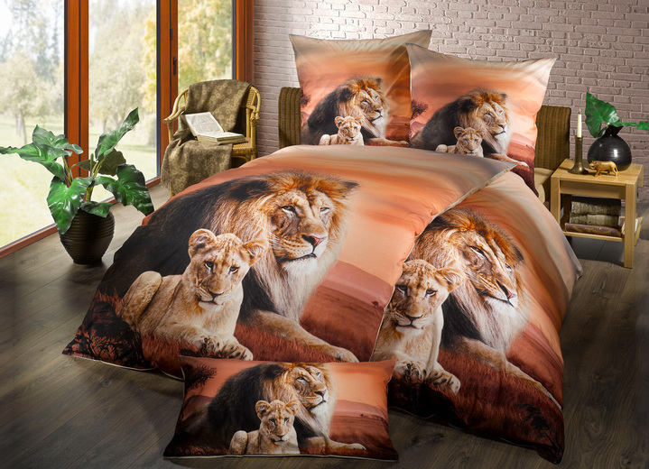 Bettwäschegarnituren - Bettwäsche-Garnitur mit Digitaldruck, in Größe 111 (40/80 cm + 135/200 cm) bis 115 (80/80 cm + 155/220 cm), in Farbe MULTICOLOR Ansicht 2