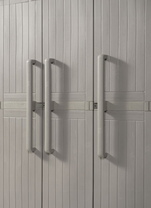 Gartenmöbel - Geräteschrank, 3-türig, in Farbe GRAU, in Ausführung Schrank, groß, 3-türig Ansicht 2