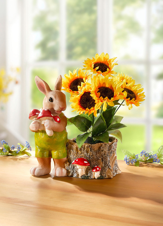 Ostern - Pflanztopf mit Hase, in Farbe BRAUN-GRÜN