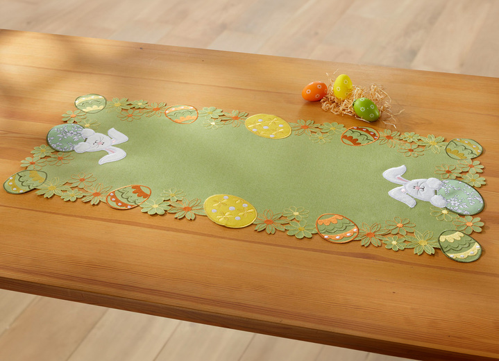 Heimtextilien - Tisch- und Raumdekoration mit Plüsch- und Stoff-Applikationen, in Größe 101 (Deckchen, 35x 50 cm) bis 404 (Kissenbezug, 40x 40 cm), in Farbe WEISS Ansicht 7