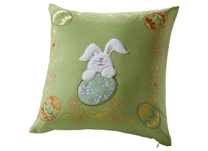 Heimtextilien - Tisch- und Raumdekoration mit Plüsch- und Stoff-Applikationen, in Größe 101 (Deckchen, 35x 50 cm) bis 404 (Kissenbezug, 40x 40 cm), in Farbe WEISS Ansicht 3