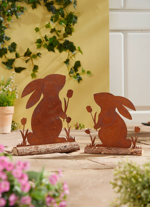 Ostern - Hase Rusty aus gerostetem Stahl, in Farbe ROST, in Ausführung klein