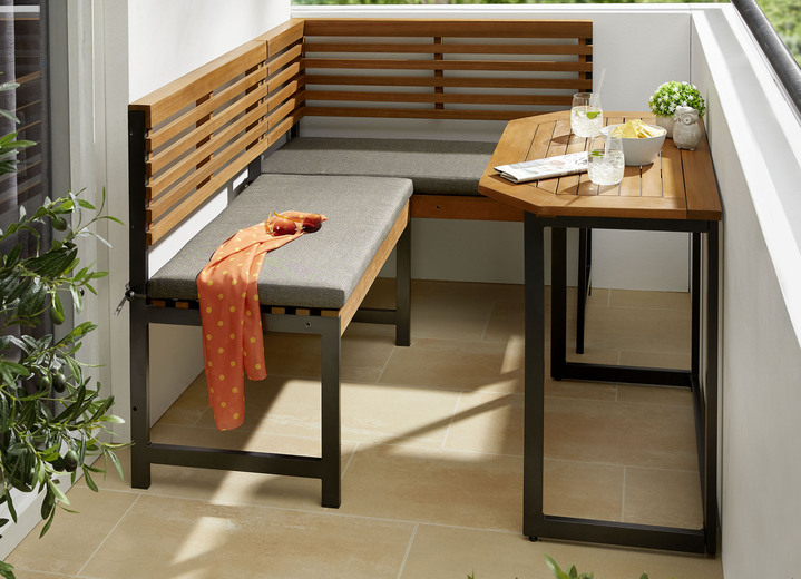 Kissen, Polster & Auflagen - Auflagen für Balkon-Eckbank-Set, in Farbe GRAU Ansicht 1