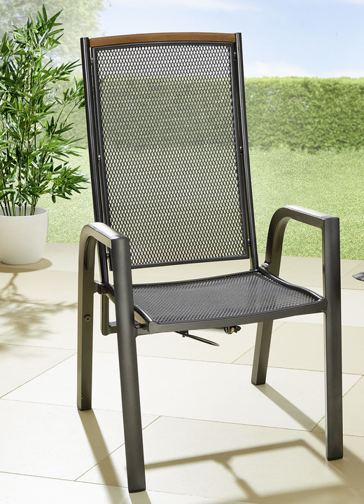 Gartenmöbel - Gartenmöbel-Serie Tilos, in Farbe GRAFIT, in Ausführung Hochlehner 2er-Set Ansicht 1