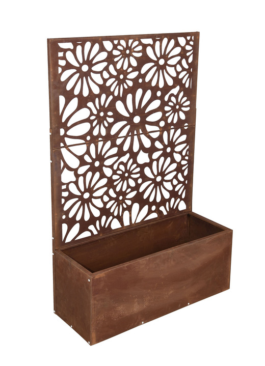 Blumentöpfe & Pflanzgefäße - Pflanzkasten mit Spalier, in Farbe ROST, in Ausführung schmal Ansicht 5