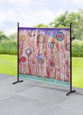 Stellwand mit originellem Blumenmotiv